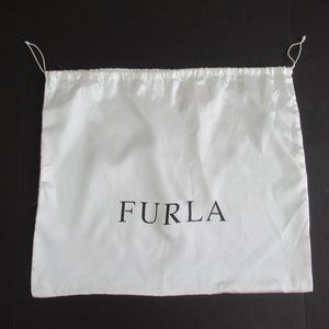 FURLA 19"X 23" Large Fabric Dust Bag w/ Logo NWOT White Satin Fabric Drawstring